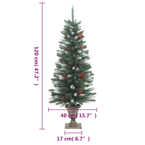 2er-Set LED-Weihnachtsbäume, Grün/Weiß, 120 cm