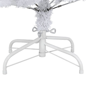 vidaXL Sapin de Noël artificiel pliable avec support blanc 150 cm