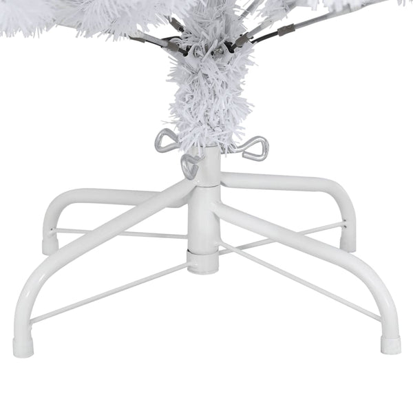 vidaXL Sapin de Noël artificiel pliable avec support blanc 150 cm