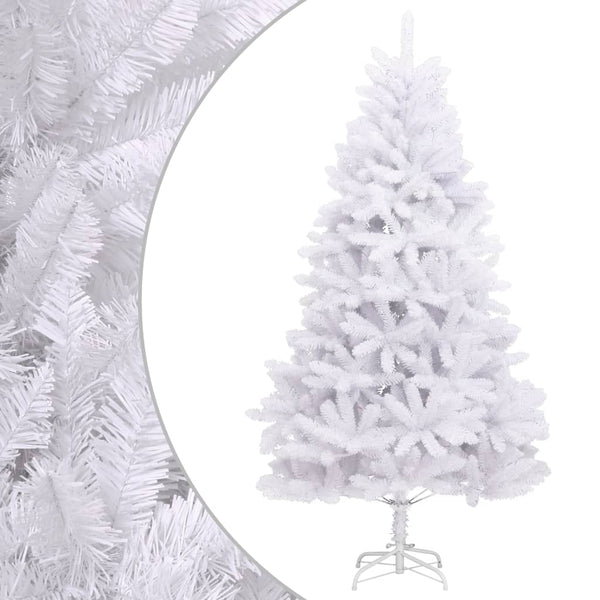 vidaXL Sapin de Noël Artificiel Pliable avec Support Blanc 180 cm