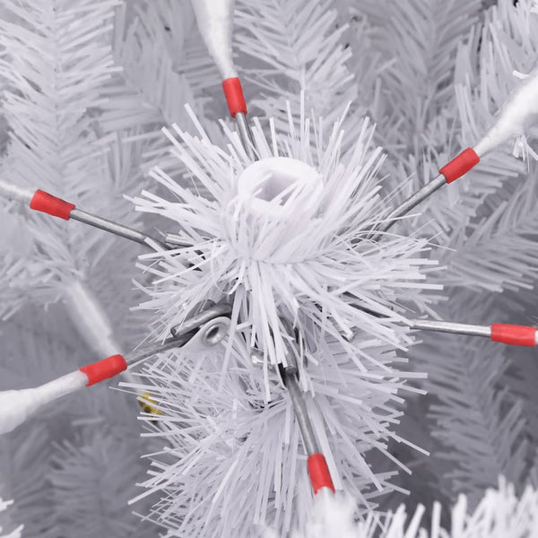 vidaXL Sapin de Noël Artificiel Pliable avec Support Blanc 180 cm