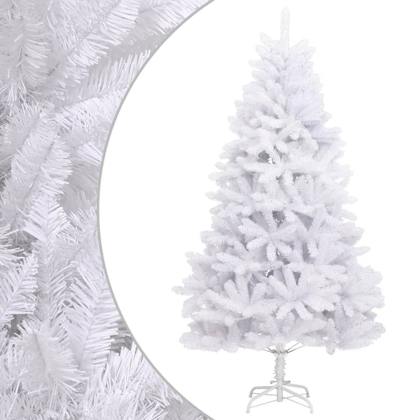 vidaXL Sapin de Noël artificiel pliable avec support blanc 210 cm