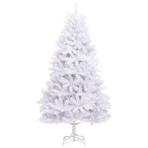 vidaXL Sapin de Noël artificiel pliable avec support blanc 210 cm