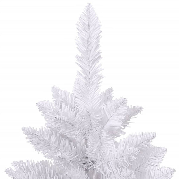 vidaXL Sapin de Noël artificiel pliable avec support blanc 210 cm