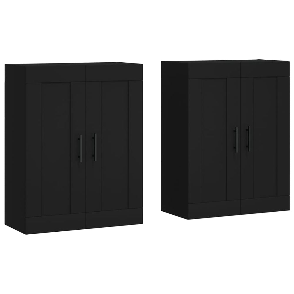 Wandschränke Schwarz Holzwerkstoff, 2er-Set