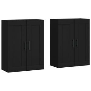 Wandschränke Schwarz Holzwerkstoff, 2er-Set
