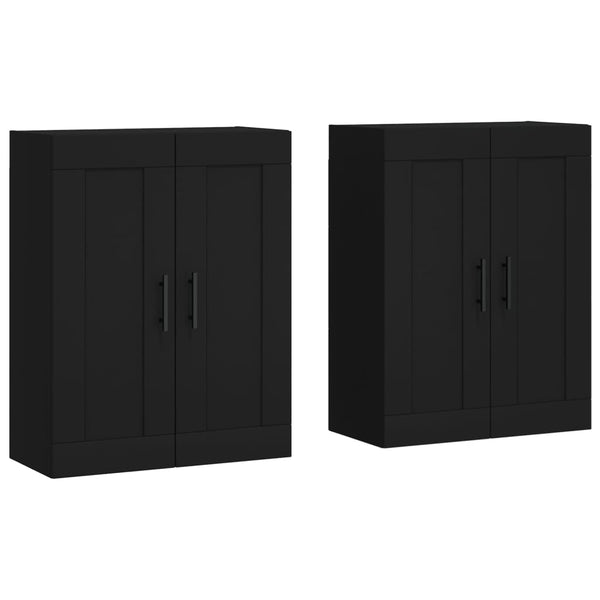 Wandschränke Schwarz Holzwerkstoff, 2er-Set