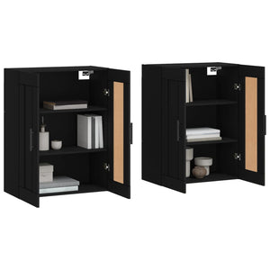 Wandschränke Schwarz Holzwerkstoff, 2er-Set