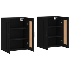Wandschränke Schwarz Holzwerkstoff, 2er-Set