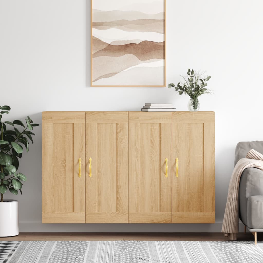 vidaXL Armoires murales 2 pcs Chêne Sonoma Aggloméré
