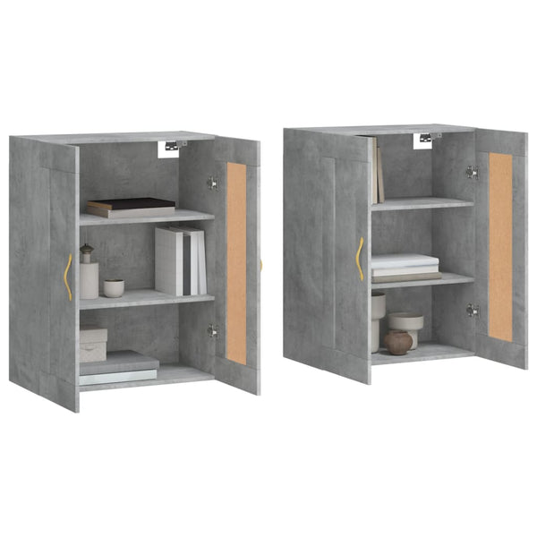 vidaXL Armoires murales 2 pcs Gris béton Aggloméré