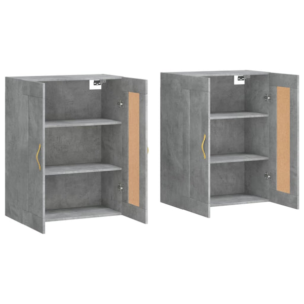 vidaXL Armoires murales 2 pcs Gris béton Aggloméré