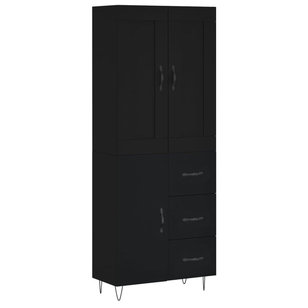 Highboard Schwarz 69,5x34x180 cm