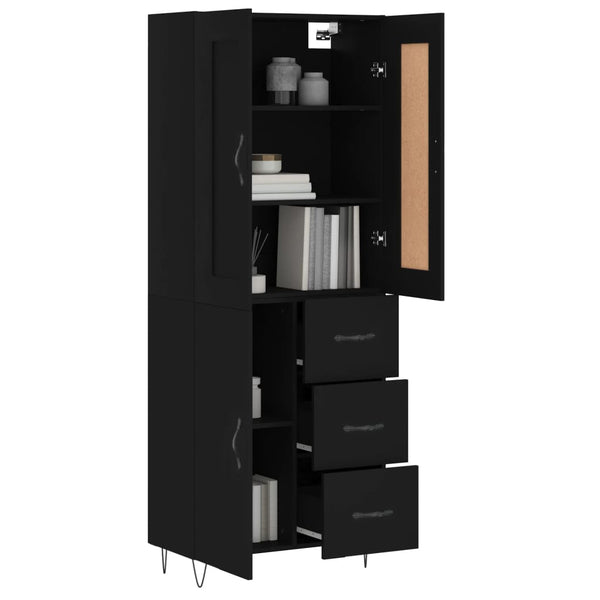 Highboard Schwarz 69,5x34x180 cm