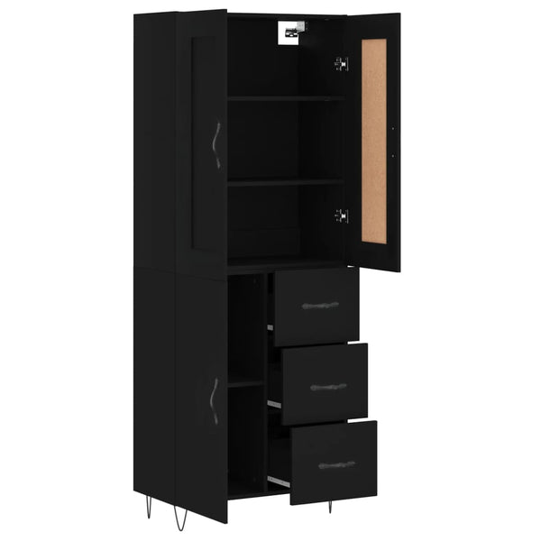Highboard Schwarz 69,5x34x180 cm