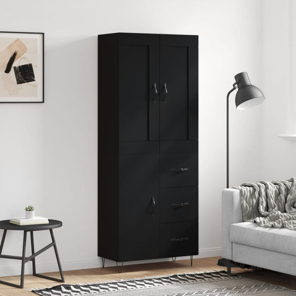 Highboard Schwarz 69,5x34x180 cm