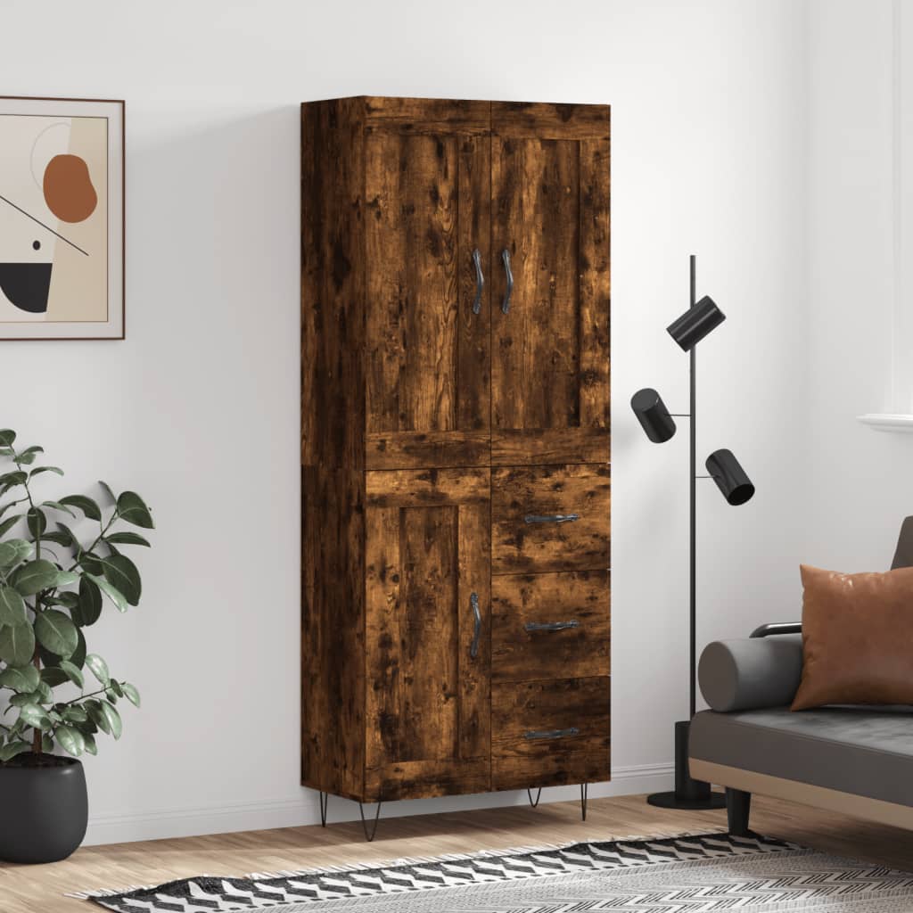 Highboard Räuchereiche 69,5x34x180 cm