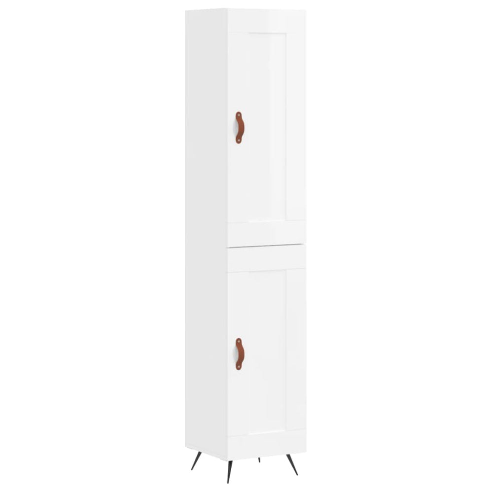 Highboard Weiß Hochglanz 34,5x34x180 cm