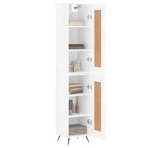 Highboard Weiß Hochglanz 34,5x34x180 cm