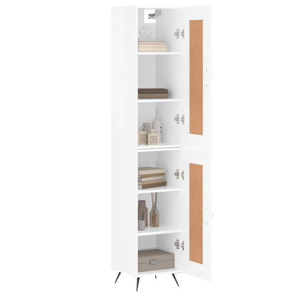 Highboard Weiß Hochglanz 34,5x34x180 cm