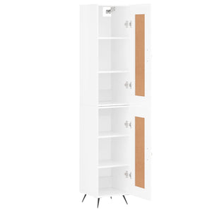 Highboard Weiß Hochglanz 34,5x34x180 cm