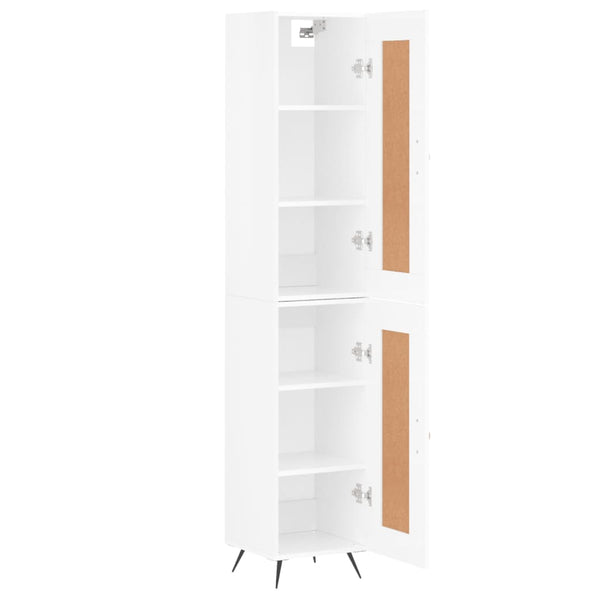 Highboard Weiß Hochglanz 34,5x34x180 cm