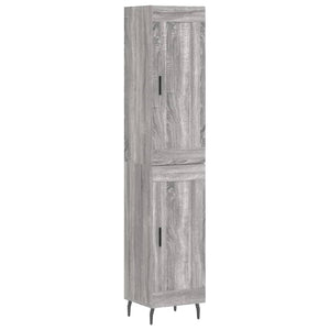 vidaXL Highboard gris Sonoma 34,5x34x180 cm Aggloméré