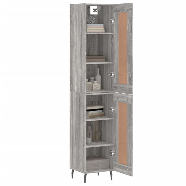 vidaXL Highboard gris Sonoma 34,5x34x180 cm Aggloméré