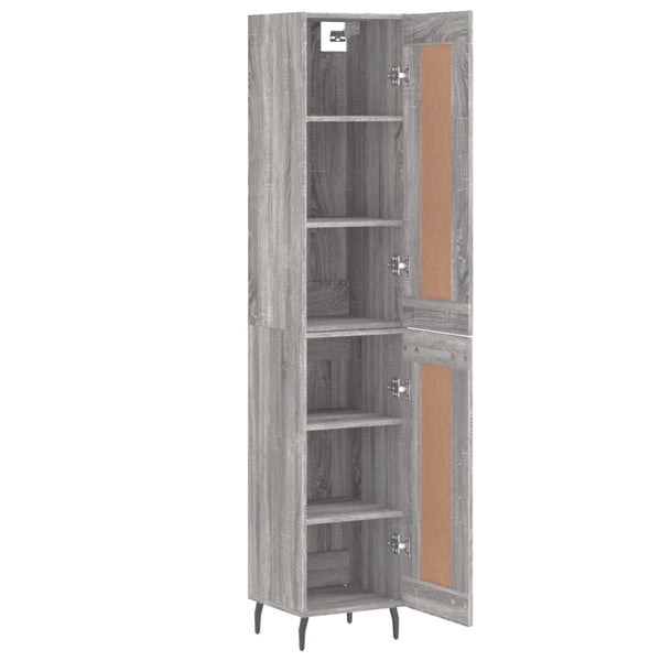 vidaXL Highboard gris Sonoma 34,5x34x180 cm Aggloméré