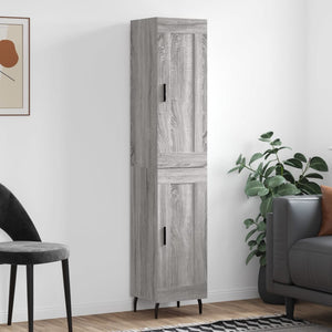 vidaXL Highboard gris Sonoma 34,5x34x180 cm Aggloméré
