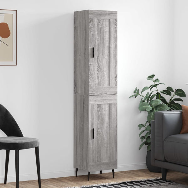 vidaXL Highboard gris Sonoma 34,5x34x180 cm Aggloméré