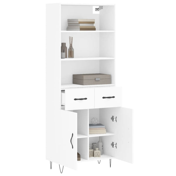 Highboard Weiß 69,5x34x180 cm