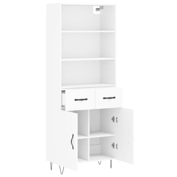 Highboard Weiß 69,5x34x180 cm