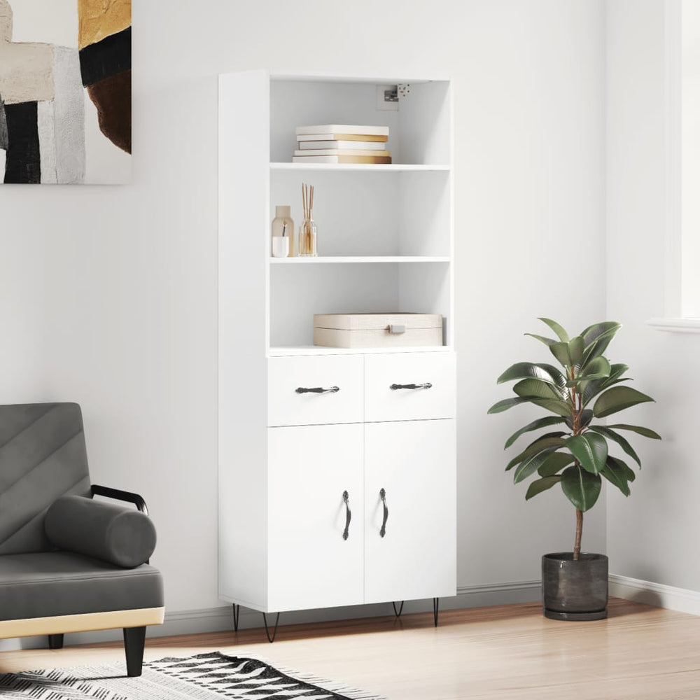 Highboard Weiß 69,5x34x180 cm