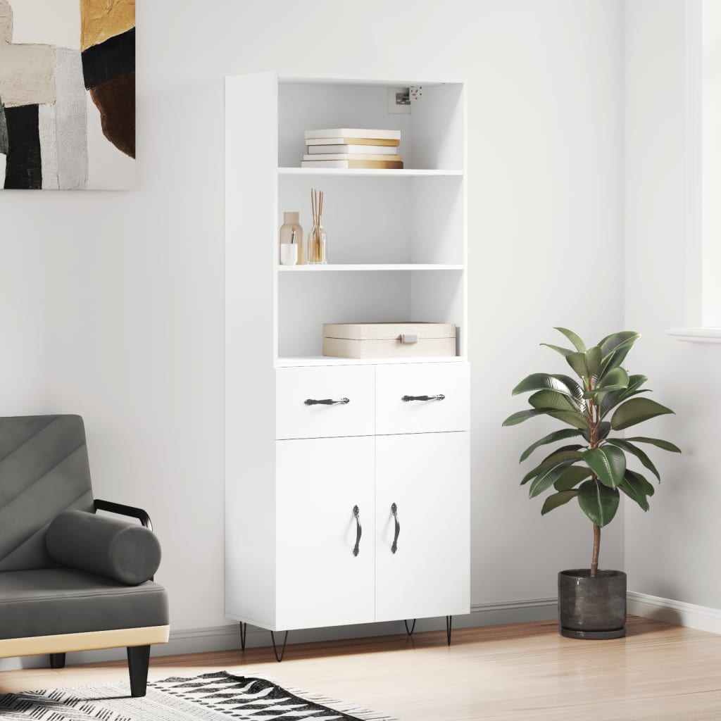Highboard Weiß 69,5x34x180 cm