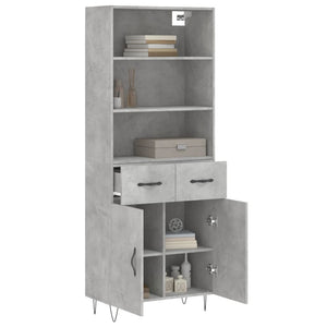 Highboard Betongrau 69,5x34x180 cm