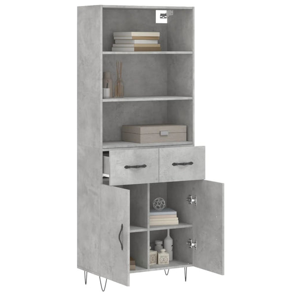 Highboard Betongrau 69,5x34x180 cm