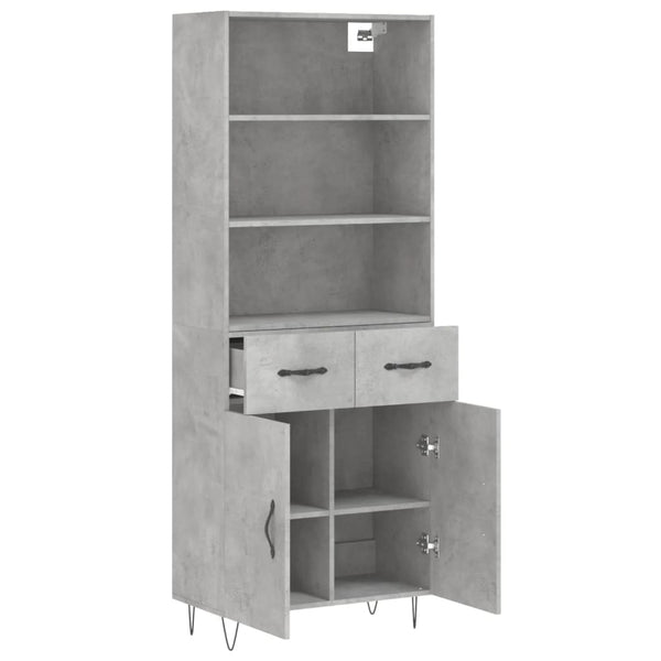 Highboard Betongrau 69,5x34x180 cm