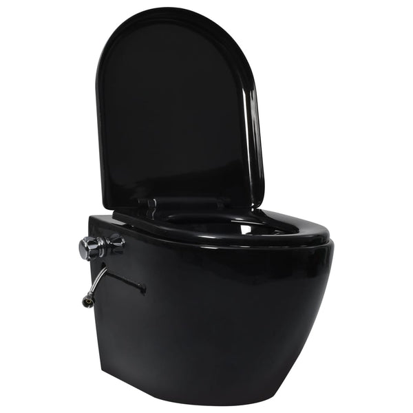 Wand-WC Spülrandlos mit Unterputz-Spülkasten Schwarz