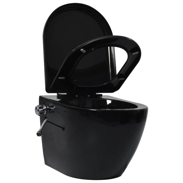 Wand-WC Spülrandlos mit Unterputz-Spülkasten Schwarz