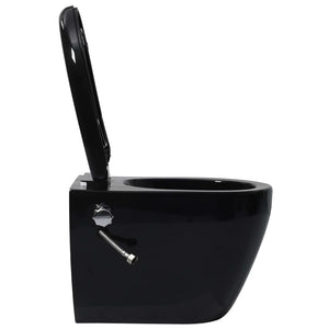 Wand-WC Spülrandlos mit Unterputz-Spülkasten Schwarz
