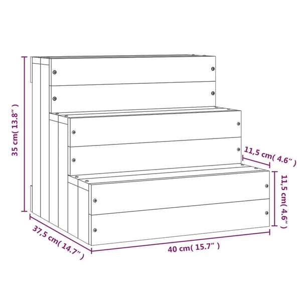 Haustiertreppe aus Kiefernholz, 40 cm