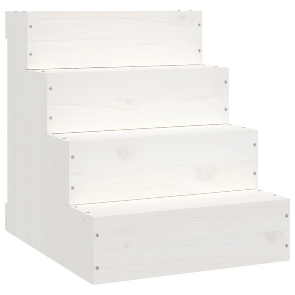 vidaXL Escalier pour animaux de compagnie Blanc 40x49x47 cm Pin massif