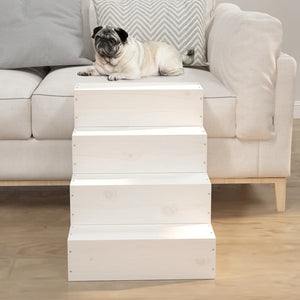 vidaXL Escalier pour animaux de compagnie Blanc 40x49x47 cm Pin massif