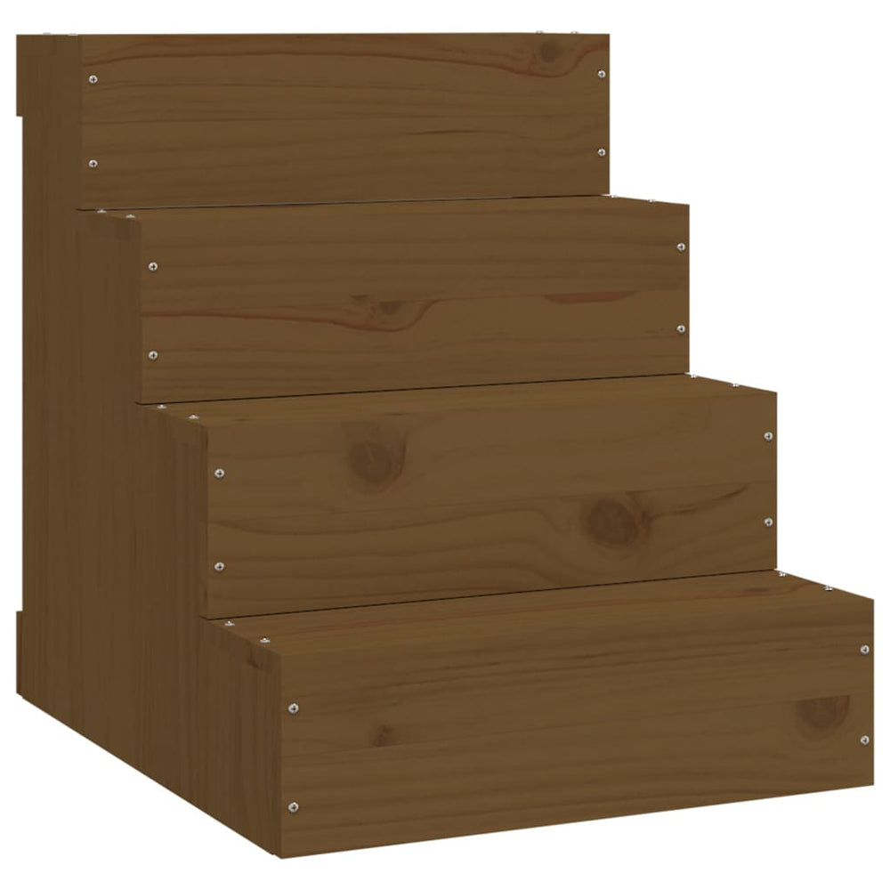 vidaXL Pet Stairs Honey Brown 40x49x47 cm Solid Pine Wood