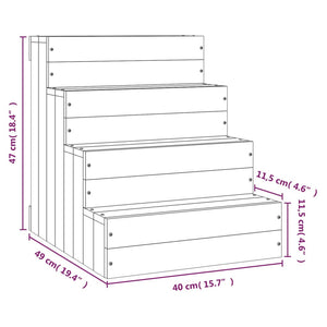 vidaXL Pet Stairs Honey Brown 40x49x47 cm Solid Pine Wood