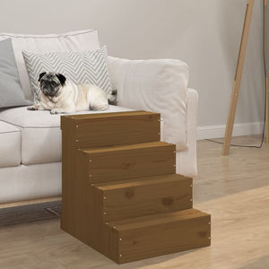 vidaXL Pet Stairs Honey Brown 40x49x47 cm Solid Pine Wood