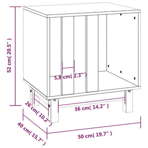 vidaXL Niche pour chien blanc 50x40x52 cm en pin massif