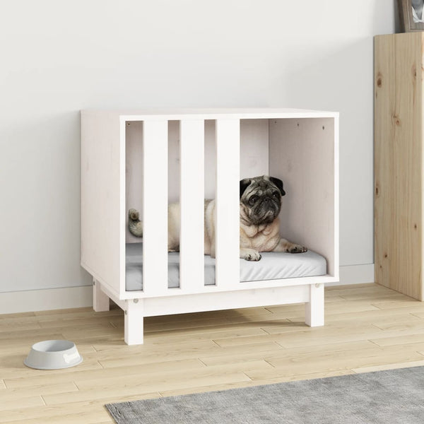 Weiße Hundehütte aus Kiefernholz 60x45x57 cm