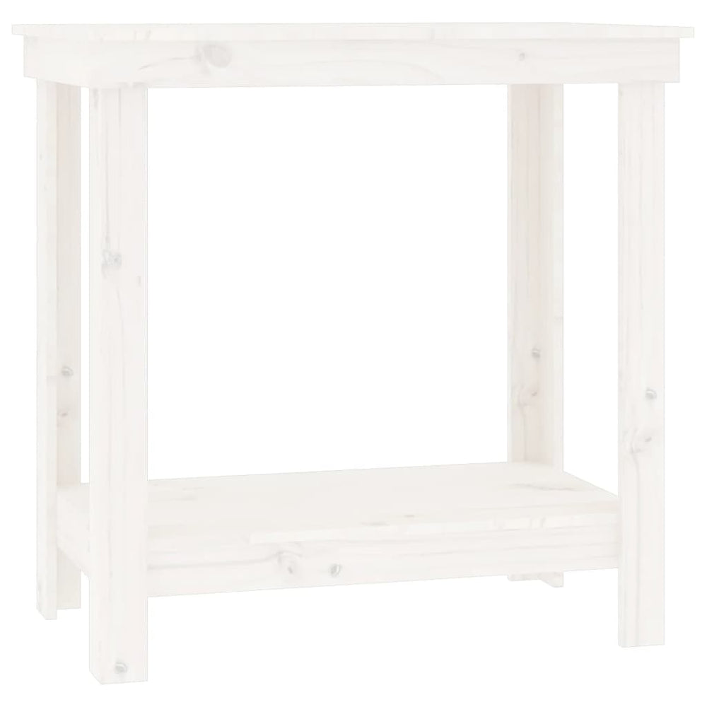 Werkbank Kiefer Massivholz Weiß 80x50x80 cm